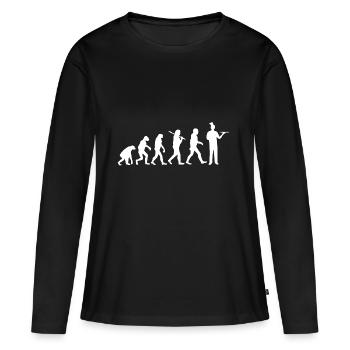 Evolution serveur de cadeau Serveuse Barista - T-shirt manches longues Premium bio Femme - noir - Devant - Julia (174cm)