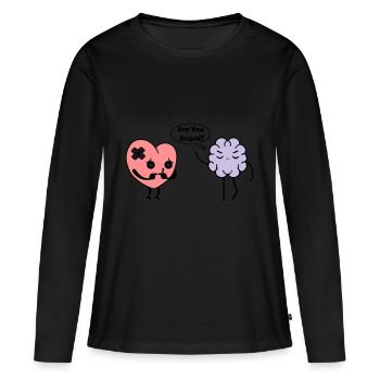 Apprendre le coeur - T-shirt manches longues Premium bio Femme - noir - Devant - Julia (174cm)