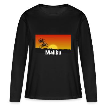 Malibu Shirt - T-shirt manches longues Premium bio Femme - noir - Devant - Julia (174cm)