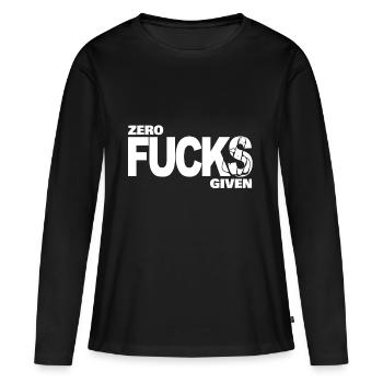 Zero Fucks Given White - Frauen Premium Bio Langarmshirt - Schwarz - Vorne - Julia (174cm)