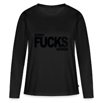Zero fucks given - Frauen Premium Bio Langarmshirt - Schwarz - Vorne - Julia (174cm)