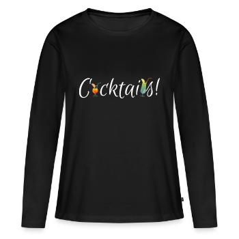 cocktails - T-shirt manches longues Premium bio Femme - noir - Devant - Julia (174cm)