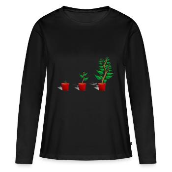 la croissance des plantes - T-shirt manches longues Premium bio Femme - noir - Devant - Julia (174cm)