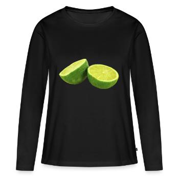 citron lime citron veggie Veggie agrumes - T-shirt manches longues Premium bio Femme - noir - Devant - Julia (174cm)