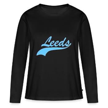 Leeds - T-shirt manches longues Premium bio Femme - noir - Devant - Julia (174cm)