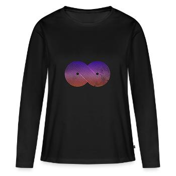 signe infini couleurs signe infini - T-shirt manches longues Premium bio Femme - noir - Devant - Julia (174cm)