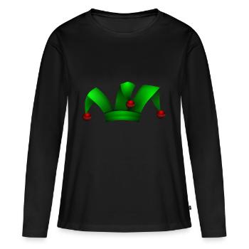clown harlekin hofnarr kasper komiker narr witzbol - Frauen Premium Bio Langarmshirt - Schwarz - Vorne - Julia (174cm)