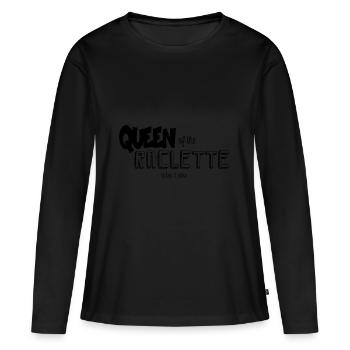 Königin des Raclette - Frauen Premium Bio Langarmshirt - Schwarz - Vorne - Julia (174cm)