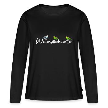 perruche - T-shirt manches longues Premium bio Femme - noir - Devant - Julia (174cm)