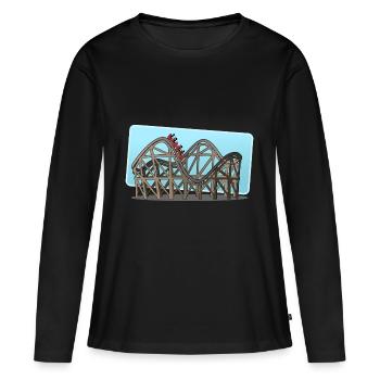 montagnes russes - T-shirt manches longues Premium bio Femme - noir - Devant - Julia (174cm)