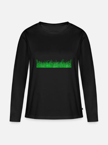 Gras - Frauen Premium Bio Langarmshirt - Schwarz