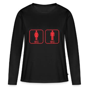 toilettes - T-shirt manches longues Premium bio Femme - noir - Devant - Julia (174cm)
