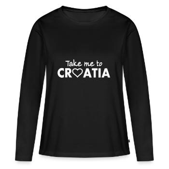 CROATIE Croatie - Amour croate - T-shirt manches longues Premium bio Femme - noir - Devant - Julia (174cm)