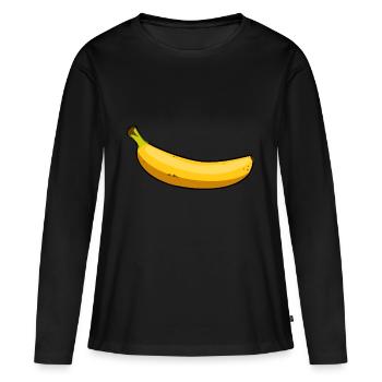 Banane - T-shirt manches longues Premium bio Femme - noir - Devant - Julia (174cm)