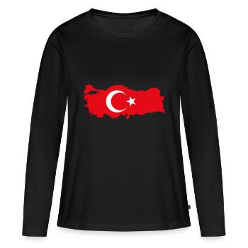 Turquie Contours - T-shirt manches longues Premium bio Femme - noir - Devant - Julia (174cm)