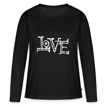 Love style - Women's Premium Organic Long Sleeve Shirt - black - Front - Julia (174cm)