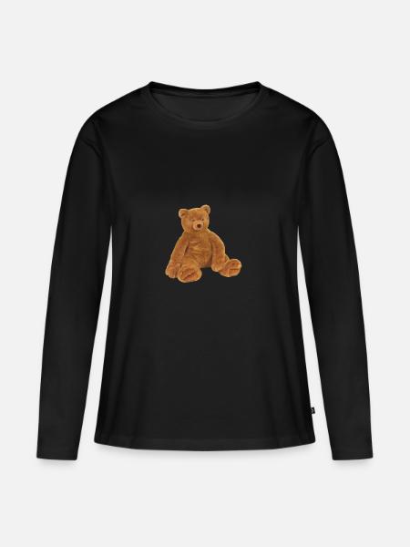 Oso de peluche de la camiseta como una idea de regalo - Ekologisk långärmad premium-T-shirt dam - svart