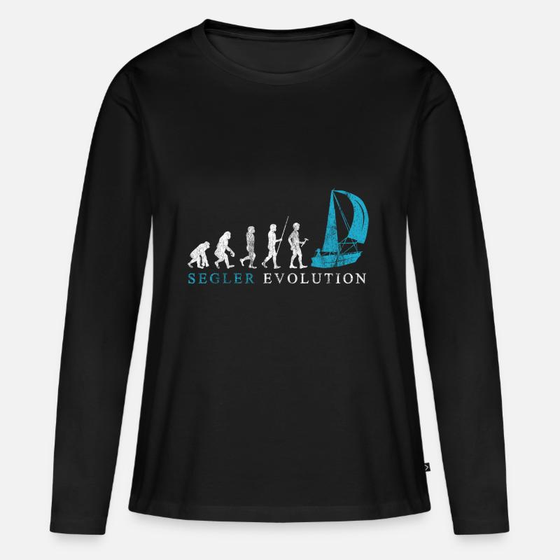 Segelschiff Geschenk Segelboot Segler Evolution - Frauen Premium Bio Langarmshirt - Schwarz