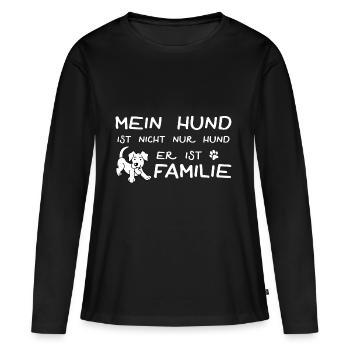Ich liebe Hunde Tshirt Geschenk Hundebesitzer Love - Frauen Premium Bio Langarmshirt - Schwarz - Vorne - Julia (174cm)