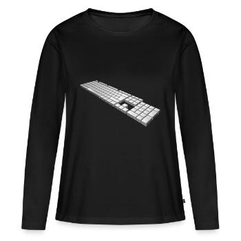 clavier - T-shirt manches longues Premium bio Femme - noir - Devant - Julia (174cm)