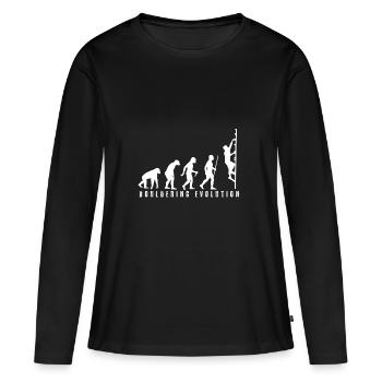 Bouldering évolution - T-shirt manches longues Premium bio Femme - noir - Devant - Julia (174cm)