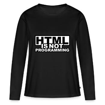HTML est pas la programmation - T-shirt manches longues Premium bio Femme - noir - Devant - Julia (174cm)