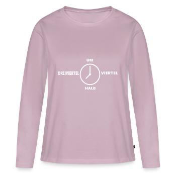 viertel halb dreiviertel um - Frauen Premium Bio Langarmshirt - Altrosa - Vorne - Julia (174cm)