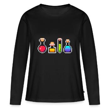 RPG Potions - T-shirt manches longues Premium bio Femme - noir - Devant - Julia (174cm)