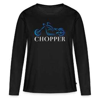 J'aime les choppers - T-shirt manches longues Premium bio Femme - noir - Devant - Julia (174cm)