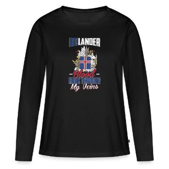 Islande - T-shirt manches longues Premium bio Femme - noir - Devant - Julia (174cm)