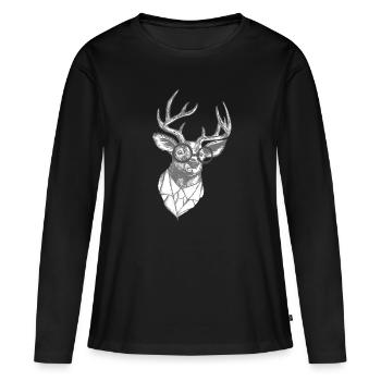 Homme d'affaires de bureau de Noël Rudolf Rudolf - T-shirt manches longues Premium bio Femme - noir - Devant - Julia (174cm)
