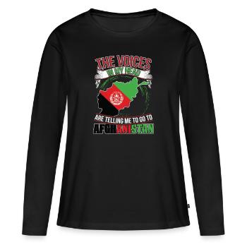 Les voix dans ma tête Afghanistan - T-shirt manches longues Premium bio Femme - noir - Devant - Julia (174cm)