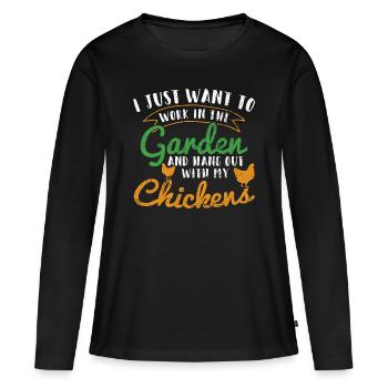Gartenarbeit - Frauen Premium Bio Langarmshirt - Schwarz - Vorne - Julia (174cm)