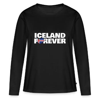 Islande - T-shirt manches longues Premium bio Femme - noir - Devant - Julia (174cm)