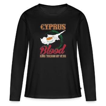 Chypre - T-shirt manches longues Premium bio Femme - noir - Devant - Julia (174cm)