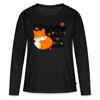 Automne Météo - T-shirt manches longues Premium bio Femme - noir - Devant - Julia (174cm)
