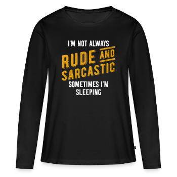 sarcasme - T-shirt manches longues Premium bio Femme - noir - Devant - Julia (174cm)