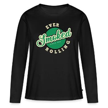 fumé 420 - T-shirt manches longues Premium bio Femme - noir - Devant - Julia (174cm)