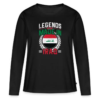 Idée cadeau Irak - T-shirt manches longues Premium bio Femme - noir - Devant - Julia (174cm)