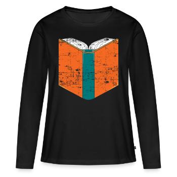 Lire des livres - T-shirt manches longues Premium bio Femme - noir - Devant - Julia (174cm)