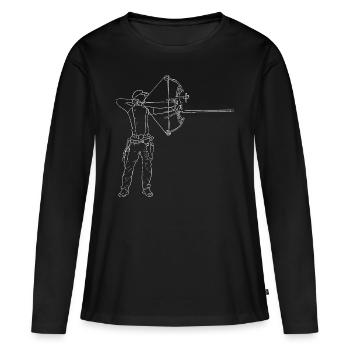 Archer - T-shirt manches longues Premium bio Femme - noir - Devant - Julia (174cm)