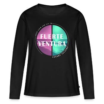 Fuerteventura Îles Canaries Îles Canaries Été - T-shirt manches longues Premium bio Femme - noir - Devant - Julia (174cm)