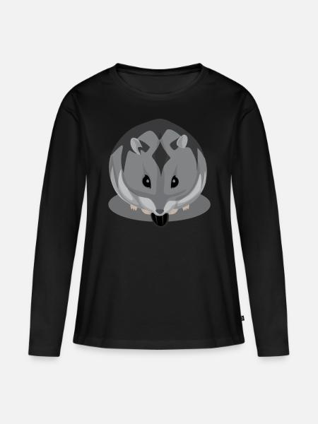 Black and gray hamster eating - Women's Premium Organic Long Sleeve Shirt - black