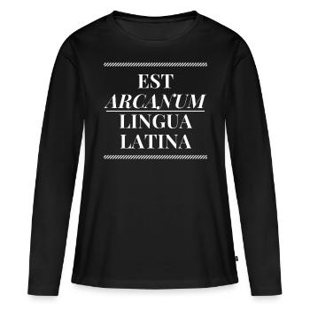 Le latin est ma langue secrète - en latin - T-shirt manches longues Premium bio Femme - noir - Devant - Julia (174cm)