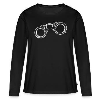menottes - T-shirt manches longues Premium bio Femme - noir - Devant - Julia (174cm)