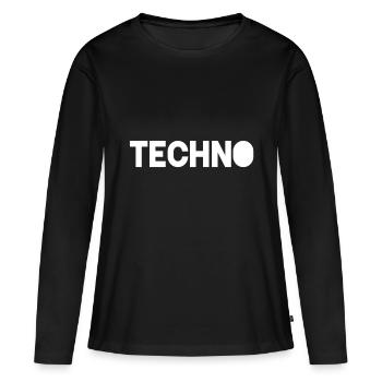 Techno - T-shirt manches longues Premium bio Femme - noir - Devant - Julia (174cm)
