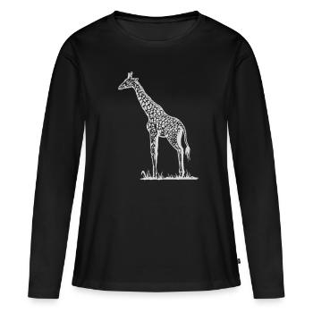 girafe - T-shirt manches longues Premium bio Femme - noir - Devant - Julia (174cm)
