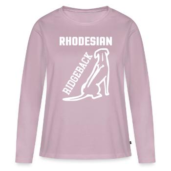 Rhodesian Ridgeback - T-shirt manches longues Premium bio Femme - rose poudré - Devant - Julia (174cm)