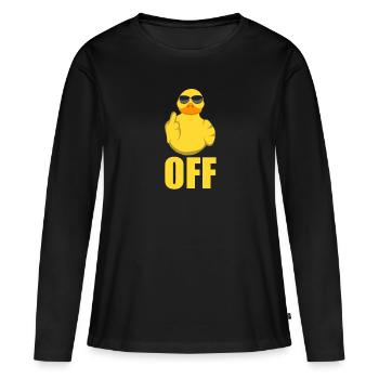Duck Off Fuck Off Disappear rubber duck gift - Women's Premium Organic Long Sleeve Shirt - black - Front - Julia (174cm)