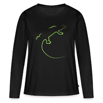Echse - Frauen Premium Bio Langarmshirt - Schwarz - Vorne - Julia (174cm)